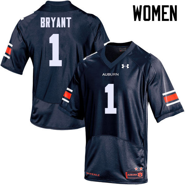 Auburn Tigers Women's Big Cat Bryant #1 Navy Under Armour Stitched College NCAA Authentic Football Jersey ICV2374ZD